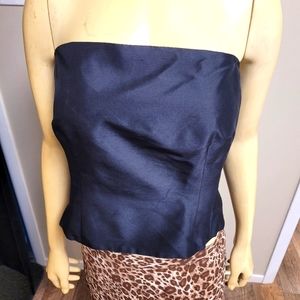 Ann Taylor strapless top silk black formal top 14